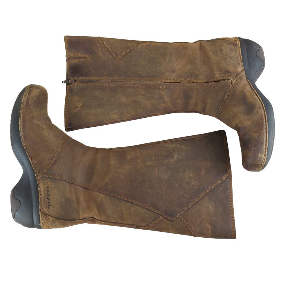 Patagonia Brown Leather Heeled Boots with Vintage Charm